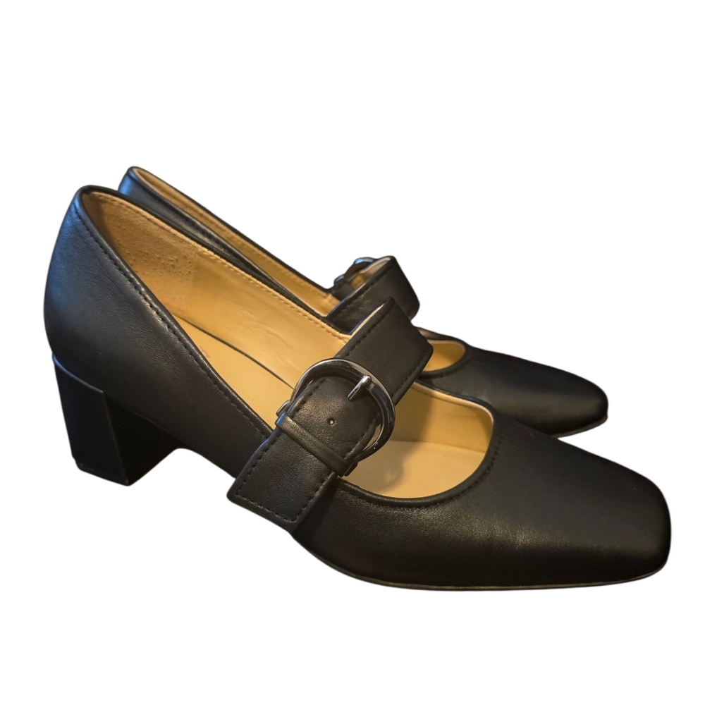 NATURALIZER Karissa Black Leather Mary Jane Pump - 6M